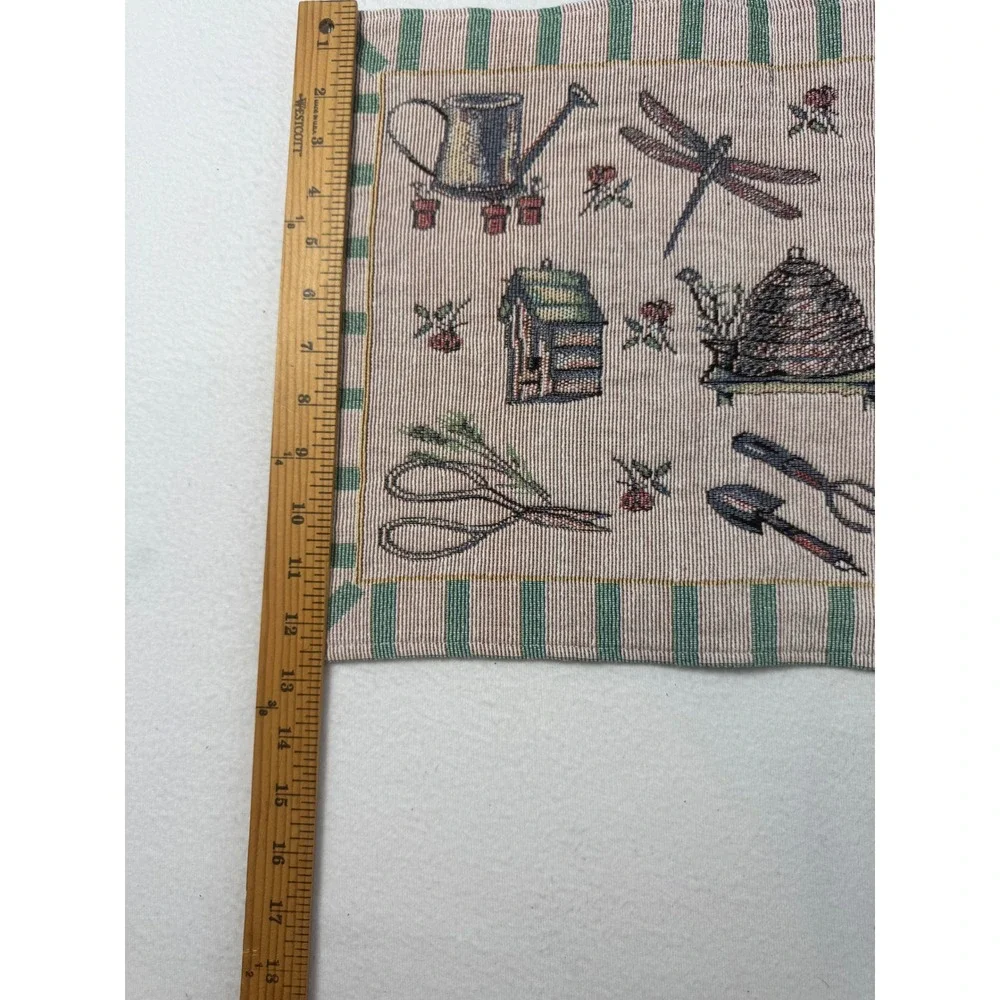 Nature Cottagecore Placemats Green Cream Garden Tapestry Set of 2 Grandmacare